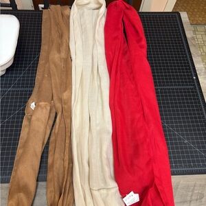 Red, Cream, and Brown Infinity Scarves